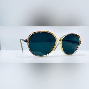 Vintage Dimensions Brown Translucent Oval Sunglasses Frames Only